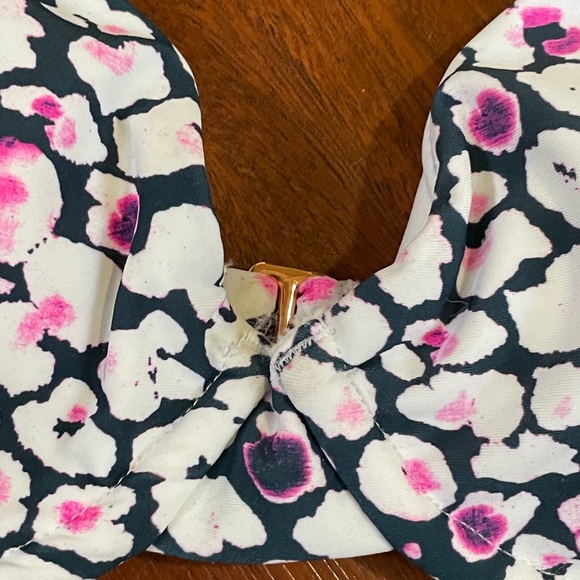 Raisins Juniors Leopard Bikini Swim Top Printed Splash Halter blue pink sz Small - Picture 3 of 16